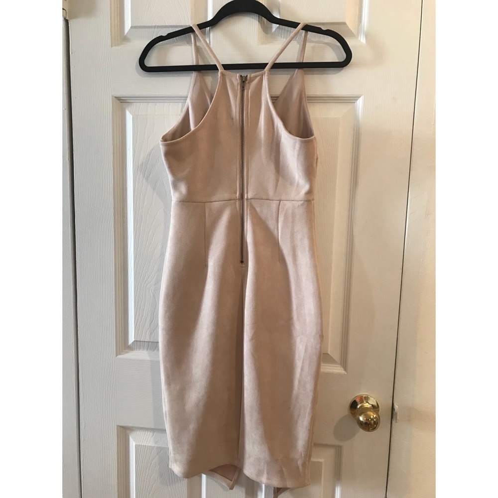 LF / SEEK Light Pink Microsuede Midi Dress - Picture 5 of 5